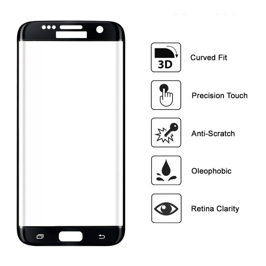 rough Get up Initiative Folie din sticla 3D fara ambalaj Samsung G935 Galaxy S7 Edge (Full Size)  negru