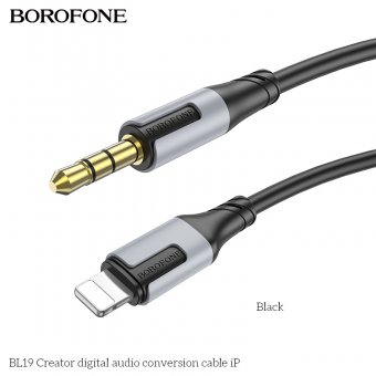 Adaptor audio digital lightning la 3.5mm Borofone BL19 Creator negru