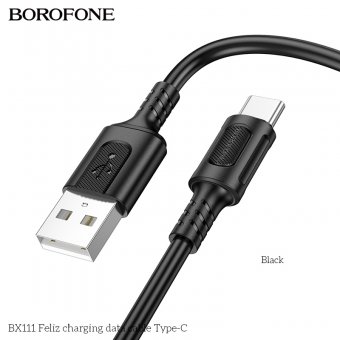 Cablu de date Borofone BX111 Feliz Type-C 1m negru