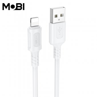Cablu de date Mobi MC-01 USB-A la IP 2.4A alb