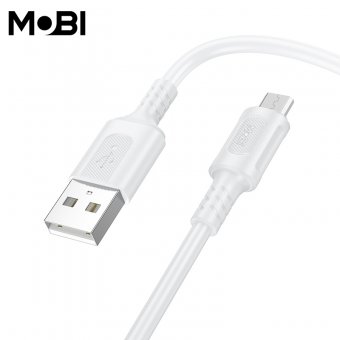 Cablu de date Mobi MC-01 USB-A la Micro 2.4A alb