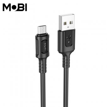 Cablu de date Mobi MC-01 USB-A la Micro 2.4A negru