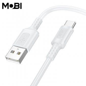 Cablu de date Mobi MC-01 USB-A la USB-C 3.0A alb