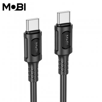 Cablu de date Mobi MC-01 USB-C la USB-C 60W negru