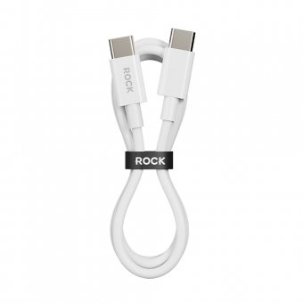 Cablu Rock Seria P8 Basic Type-C la Type-C PD 60W 3A 1 metru alb