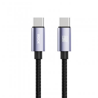 Cablu Rock Seria Deep Indigo Type-C la Type-C PD 100W 1.2 metri negru