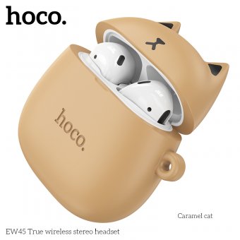 Casca bluetooth Hoco EW45 True wireless TWS caramel cat