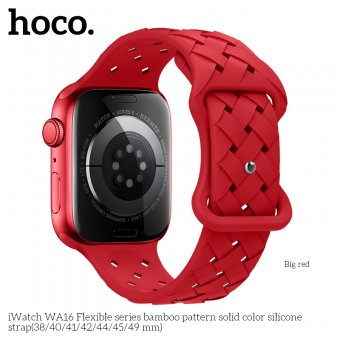 Curea Apple iWatch Hoco WA16 Flexible Bamboo 42/44/45/49 mm big red