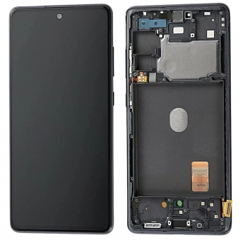 Display compatibil cu S20FE 4G G780 Soft OLED albastru - negru cu rama