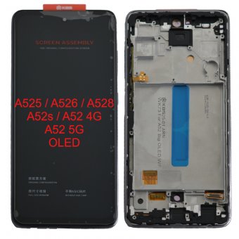 Display compatibil cu Samsung A525 / A526 / A528 / A52S / A52 4G / A52 5G OLED cu rama KBS