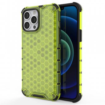Husa Honeycomb Airbag Cover Hybrid Apple Iphone 12 / 12 Pro (6.1) verde 