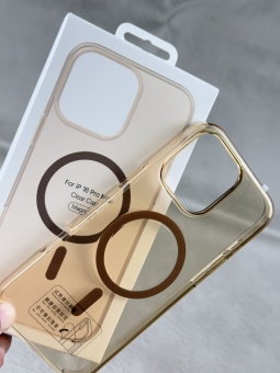 Husa IC Crystal Magsafe Apple Iphone 17 Pro  Champagne Gold 