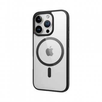 Husa magnetica Rock Guard pentru Iphone 16 Pro negru-transparent