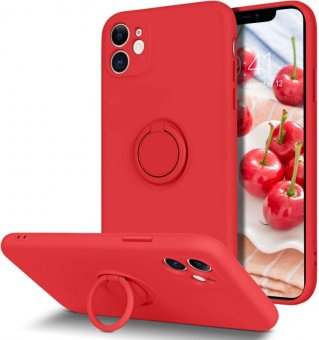 Husa Ring Silicone Case Apple Iphone 14 Plus (6.7) Red 