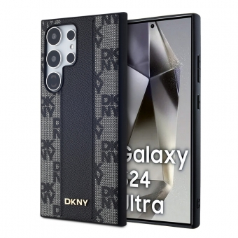 Husa telefon DKNY PU Leather Checkered Pattern Magsafe Case pentru Samsung Galaxy S24 Ultra Black