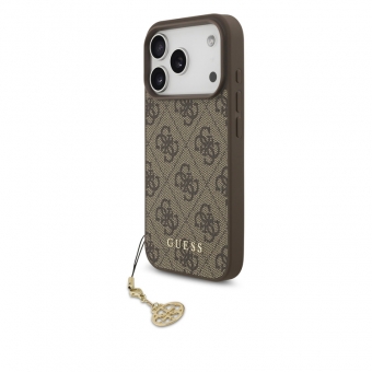 Husa telefon Guess 4G Charm MagSafe Case pentru iPhone 17 Pro Tone on Tone Brown