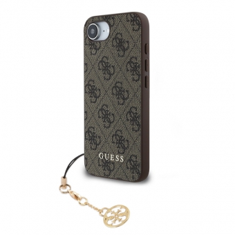 Husa telefon Guess 4G Charm pentru iPhone16e Tone on Tone Brown