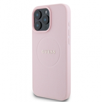Husa telefon Guess PU Grained Classic Logo MagSafe Case pentru iPhone 16 Pro Pink