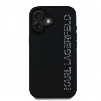 Husa telefon Karl Lagerfeld 3D Rubber Glitter Logo Case pentru iPhone 16 Black
