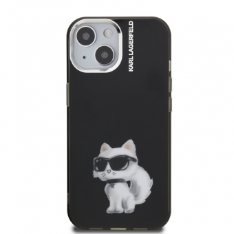 Husa telefon Karl Lagerfeld IML Aquarelle Choupette Case pentru iPhone 15 Black