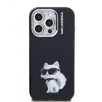 Husa telefon Karl Lagerfeld IML Aquarelle Choupette Case pentru iPhone 15 Pro Max Black