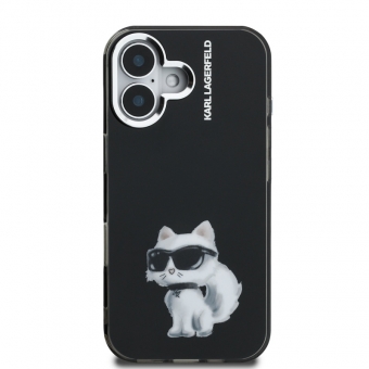 Husa telefon Karl Lagerfeld IML Aquarelle Choupette Case pentru iPhone 16 Black