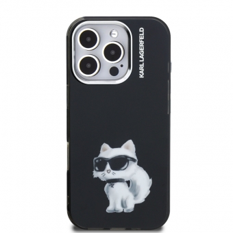 Husa telefon Karl Lagerfeld IML Aquarelle Choupette Case pentru iPhone 16 Pro Max Black