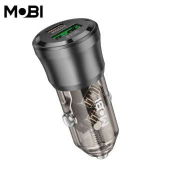Incarcator auto Mobi MA-01 1A1C PD 38W negru translucid