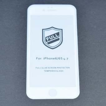 Folie sticla 2D full glue fara ambalaj Apple Iphone 6 / 6S  alb