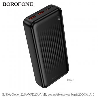 Power Bank Borofone BJ80AP Clever 20000mAh 22.5W+PD negru