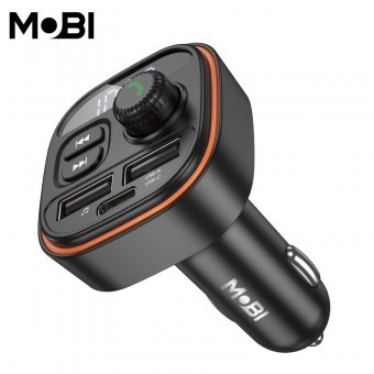 Transmitator FM si incarcator auto Mobi MF-10 negru