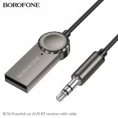 Adaptor AUX cu bluetooth Borofone BC56 Peaceful metal gray