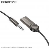 Adaptor AUX cu bluetooth Borofone BC56 Peaceful metal gray