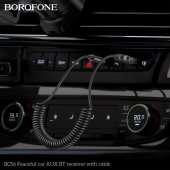 Adaptor AUX cu bluetooth Borofone BC56 Peaceful metal gray