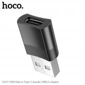 Adaptor Hoco UA17 USB male la Type-C female negru