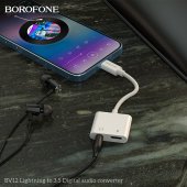 Adaptor lightning la 3.5mm digital audio Borofone BV12 alb