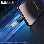 Adaptor USB 2.0 female la lightning male Borofone BV26 negru