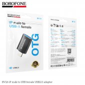 Adaptor USB 2.0 female la lightning male Borofone BV26 negru