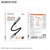 Adaptor Type-C la 3.5mm digital audio Borofone BV16 gri metal