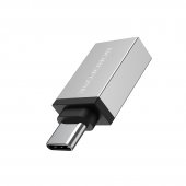 Adaptor USB 3.0 la type-c Borofone BV3 argintiu