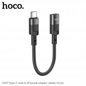 Cablu adaptor Hoco U107 Type-C male la lightning female 0.1m