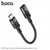 Cablu adaptor Hoco U107 Type-C male la lightning female 0.1m