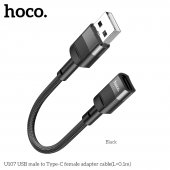 Cablu adaptor Hoco U107 USB male la Type-C female 0.1m