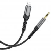 Cablu conversie audio digital lightning la AUX Borofone BL15 metal gri