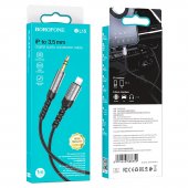 Cablu conversie audio digital lightning la AUX Borofone BL15 metal gri
