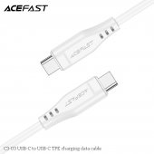 Cablu de date Acefast C3-03 Type-C la Type-C TPE alb