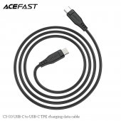 Cablu de date Acefast C3-03 Type-C la Type-C TPE negru