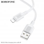 Cablu de date Borofone BX111 Feliz lightning 1m alb