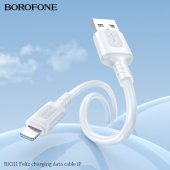 Cablu de date Borofone BX111 Feliz lightning 1m alb