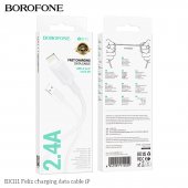 Cablu de date Borofone BX111 Feliz lightning 1m alb